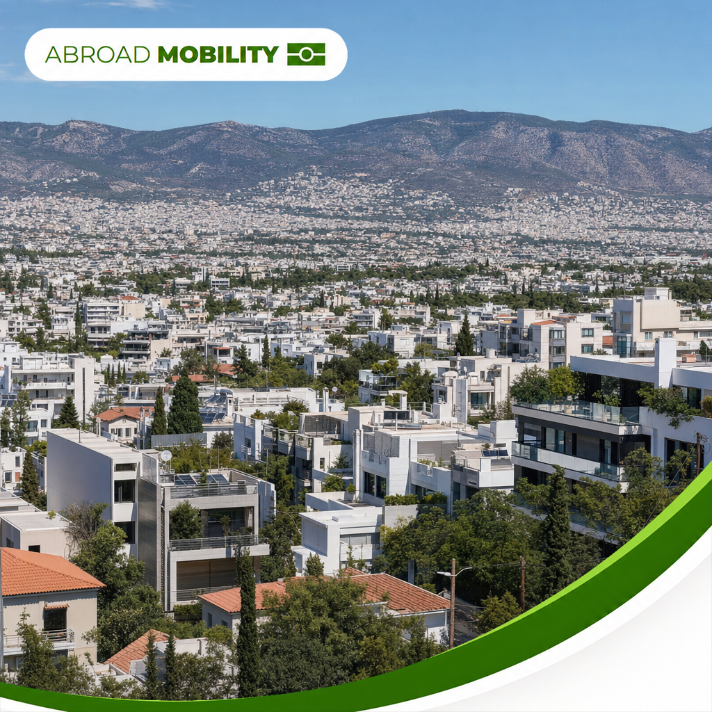 Wide view of Athens residential neighborhoods illustrating property zones